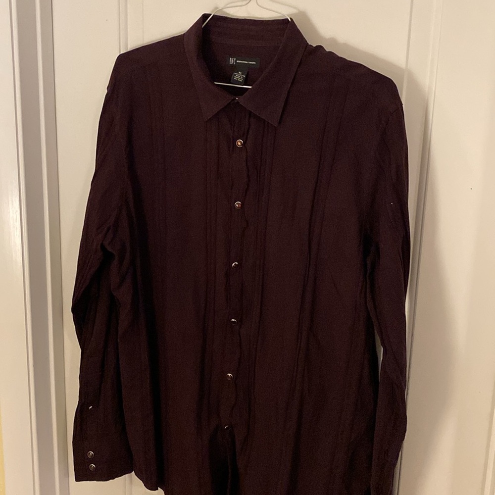 INC International Concepts Pearl Snap Long Sleeve Shirt Size XL